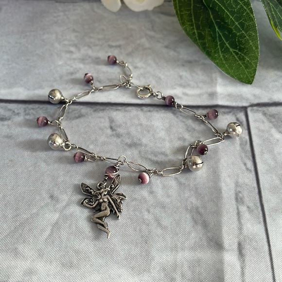 Authentic Original Vintage Style Jewelry - Vintage 925 rattle fairy charm 7” long